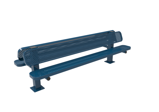 Perforated Steel Double Pedestal Bench