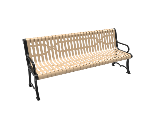 Slatted Steel Austin Bench with Arms