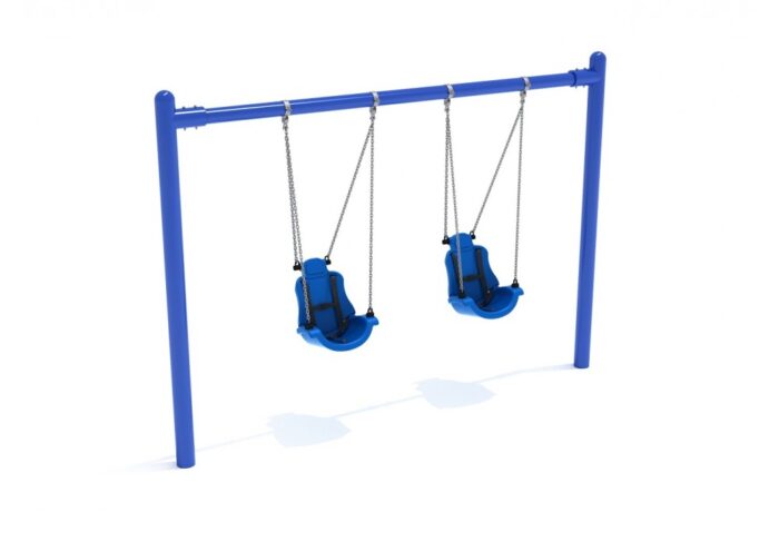 8 Feet High Elite Single Post Swing with Child Adaptive Seats