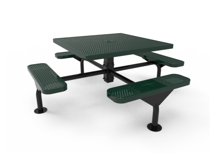 Square Nexus Pedestal Table with Perforated Steel