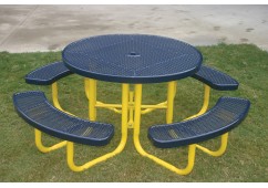 Round Portable Picnic Table w/Perforated Steel