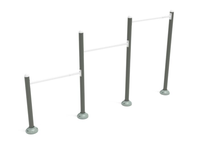 Triple Station Inclined Chin-Up Bars