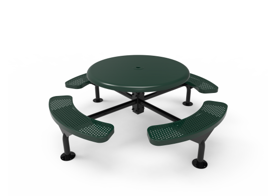 Solid Top Round Nexus Pedestal Table w/Perforated Steel