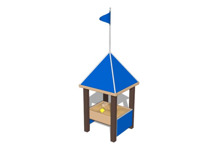 Sand Hut with Castle Roof & Flag